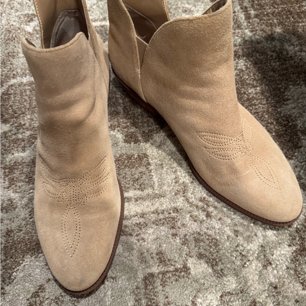 Ralph Lauren Leather Tan Suede Ankle Boots - Picture 2 of 11